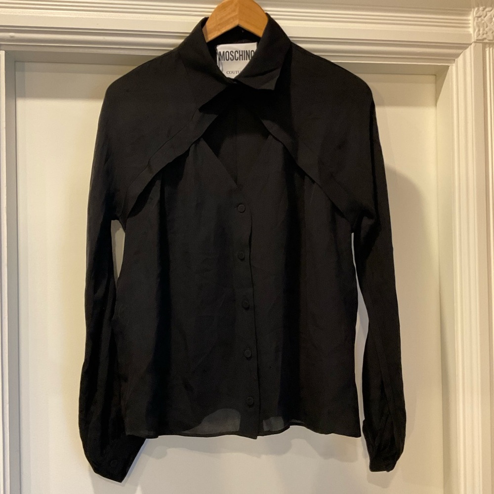 Moschino Couture Black Silk Blouse NWT IT42 (Retail: $897)